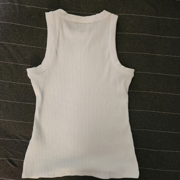 INC International Concepts White Ribbed Tank Sleeveless Top XS - Picture 3 of 3